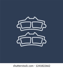 car brake pad icon. car brake pad linear design concept from Car parts collection. Simple element vector illustration on dark blue background.