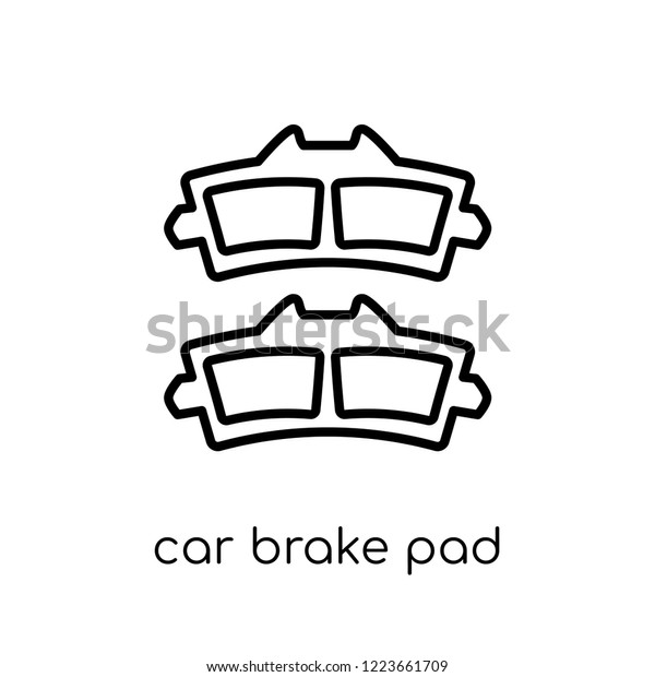 car brake pad icon. Trendy modern\
flat linear vector car brake pad icon on white background from thin\
line Car parts collection, outline vector\
illustration