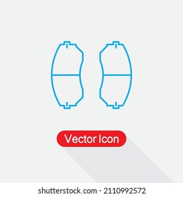 Ilustración Del Vector Del Icono De La Almohadilla De Freno Del Coche Eps10