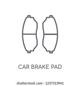 car brake pad linear icon. Modern outline car brake pad logo concept on white background from car parts collection. Suitable for use on web apps, mobile apps and print media.