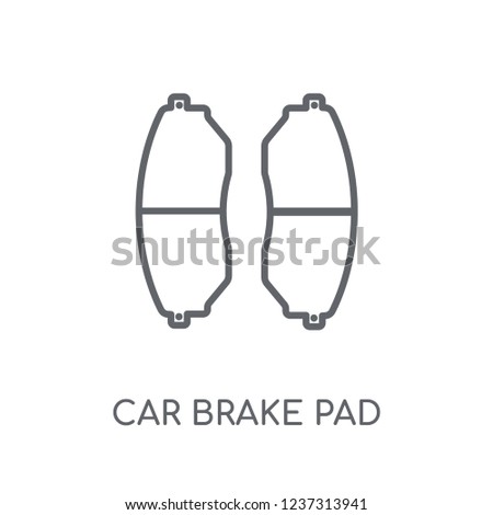 car brake pad linear icon. Modern outline car brake pad logo concept on white background from car parts collection. Suitable for use on web apps, mobile apps and print media.