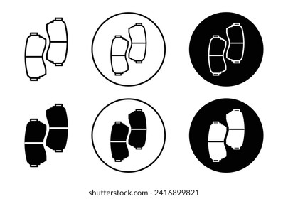 colección de conjunto de iconos vectoriales de la pastilla de freno de coche. almohadilla del freno de coche Icono plano de contorno.