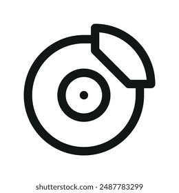 Car brakes UI icon, brake disk with pads minimal line vector symbol