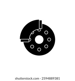 car braking disc icon, simple flat style, illustration, logo sign symbol pictogram template, for ui or ux isolated on white for mobile app, editable
