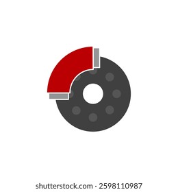 car braking disc icon, simple flat style, illustration, logo sign symbol pictogram template, for ui or ux isolated on white for mobile app, editable