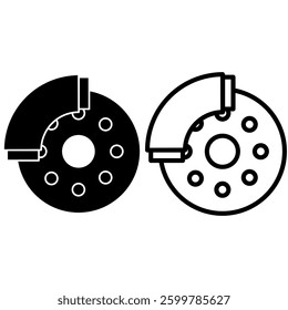 car braking disc icon, simple flat style, illustration, logo sign symbol pictogram template, for ui or ux isolated on white for mobile app, editable
