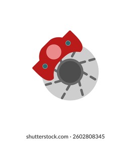 car braking disc icon, simple flat style, illustration, logo sign symbol pictogram template, for ui or ux isolated on white for mobile app, editable
