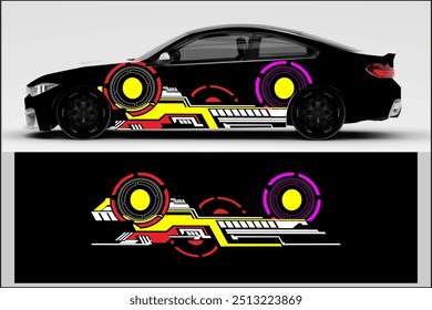 Auto-Branding-Vektordesign, mit einzigartigen Linienmustern und hellen Farben, meine eigene Arbeit, nicht ai generiert