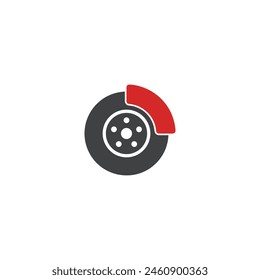 Car break pad icon flat vector design