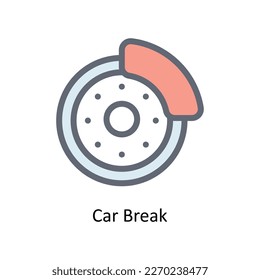 Car Break  Vector   fill outline Icons. Simple stock illustration stock