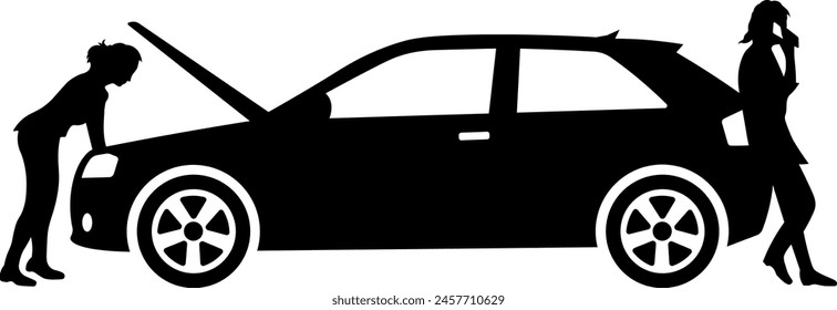 Car Breakdown icon, Car repair, Broken car, Service