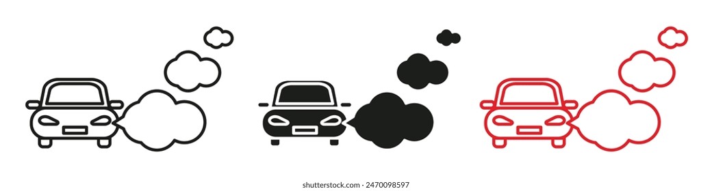 Car breakdown icon showing vehicle malfunctions and emergency help, ideal for roadside assistance and automotive repair shops