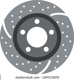 Car breake disk icon isolated on white background. Breake disk symbol in flat style. Car element Vector illustration for web and mobile design.