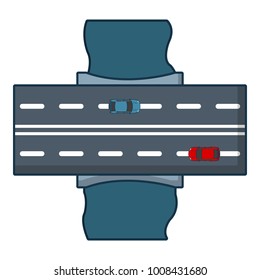 Car bridge icon. Cartoon illustration of car bridge vector icon for web.