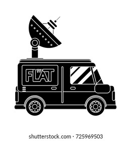 car broadcast flat icon