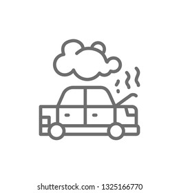 Car Broke Down Automobile Smoking Under Stock Vector (Royalty Free ...