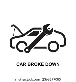 Car broke down icon isolated on background vector illustration.