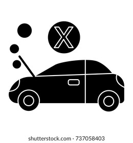 car broke icon, vector illustration, black sign on isolated background
