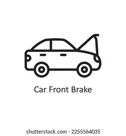 Auto brach Vektorgrafik Outline Icon Design Illustration. Symbol für Autounfälle auf weißem Hintergrund EPS10-Datei

