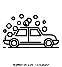 Car bubble wash icon. Outline car bubble wash vector icon for web design isolated on white background