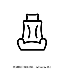 Car bucket seat outline vector icon. Thin line black car bucket seat icon, flat vector simple element illustration from editable car parts concept isolated on white background