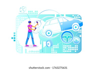 Car Building Engineer 2d Vector Web Stock Vector (Royalty Free ...