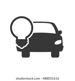car with bulb light