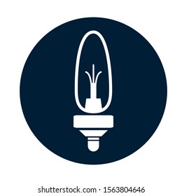 car bulb light assembly piece flat icon vector illustration design
