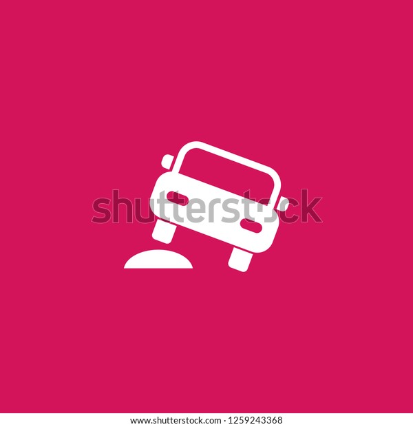 car bump icon vector. car bump sign on\
pink background. car bump icon for web and\
app