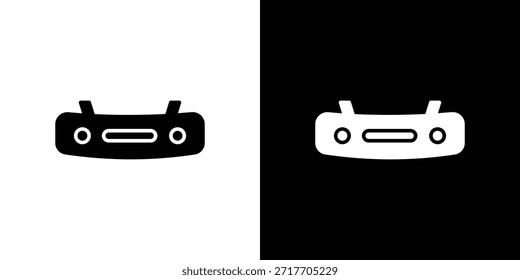 Pictograma plano negro del icono del parachoques del coche. Para gráficos y Diseño web.
