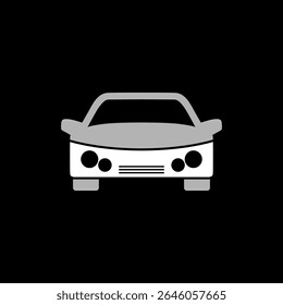 Car bumper icon isolated on black background
