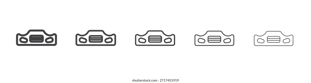 Icono del parachoques del coche en concepto de trazos lineales