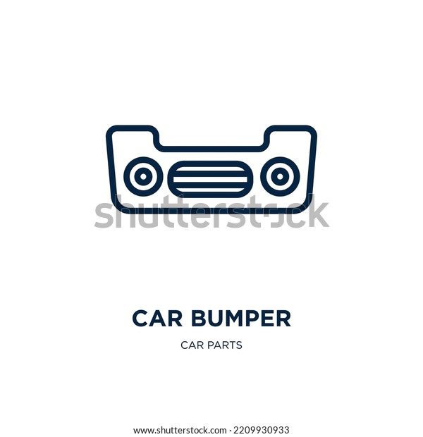 car\
bumper icon from car parts collection. Thin linear car bumper,\
bumper, speed outline icon isolated on white background. Line\
vector car bumper sign, symbol for web and\
mobile