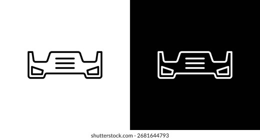 Ícone de para-choques de carro pictograma vetor simples. ícone preto e branco conceito