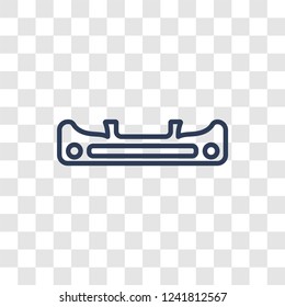 car bumper icon. Trendy linear car bumper logo concept on transparent background from car parts collection