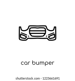 Car Bumper Icon. Trendy Modern Flat Linear Vector Car Bumper Icon On White Background From Thin Line Car Parts Collection, Outline Vector Illustration