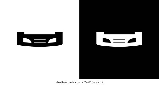 Gráficos del Vector del icono del parachoques del coche. Conjunto de Vector negro sólido plano