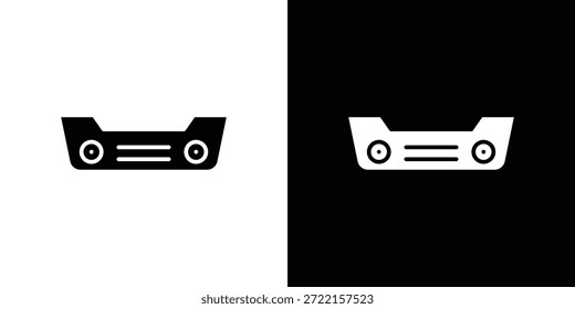 Ilustración vectorial del icono del parachoques del coche - iconos negros del vector del estilo de la alta calidad