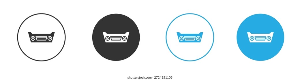 Elemento de diseño de los iconos del parachoques del coche. Ilustración vectorial sobre fondo blanco.