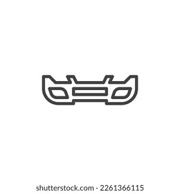 Car bumper line icon. linear style sign for mobile concept and web design. Auto front Bumper outline vector icon. Symbol, logo illustration. Vector graphics