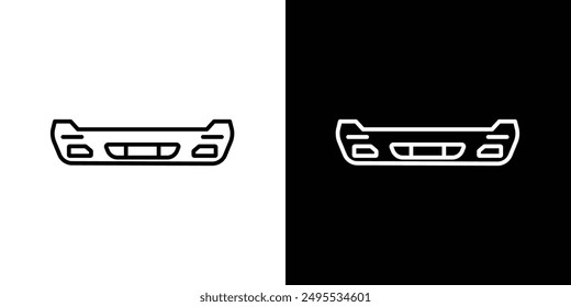 Car bumper line icon vector illustration set.