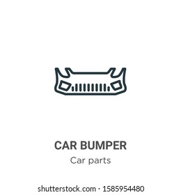 Car bumper outline vector icon. Thin line black car bumper icon, flat vector simple element illustration from editable car parts concept isolated on white background