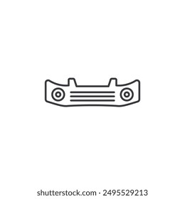 Car bumper outlined icon isolated on white background
