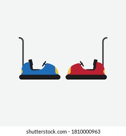 car bumper vector illustration, bumper car carnival game on white background