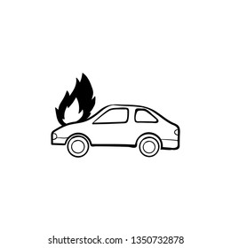 car burn out doodle vector 