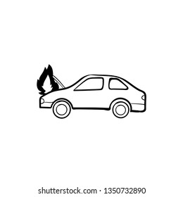 car burn out doodle vector 