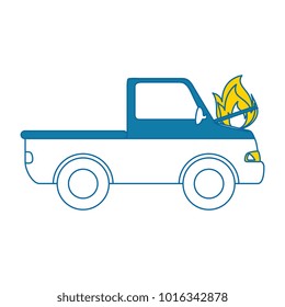 car burning isolated icon
