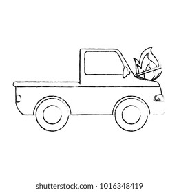 car burning isolated icon