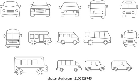 Car Bus Rv Icon Logo Hand Drawn Vector