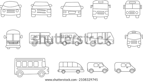 car bus rv icon logo\
hand drawn vector